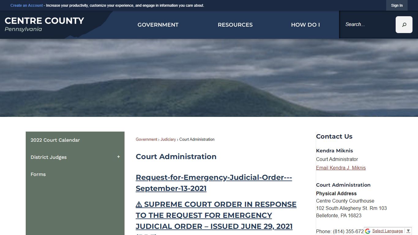 Court Administration | Centre County, PA - Official Website